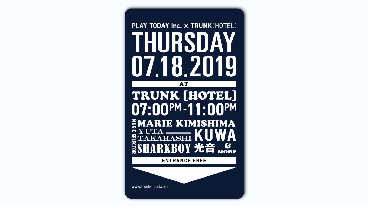 PLAY TODAY Inc.  × TRUNK(HOTEL)